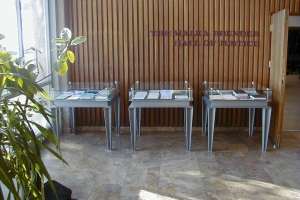 שולחנות פלדה עם כלוב זכוכית סגור לתצוגה שולחנות פלדה עם כלוב זכוכית סגור לתצוגה